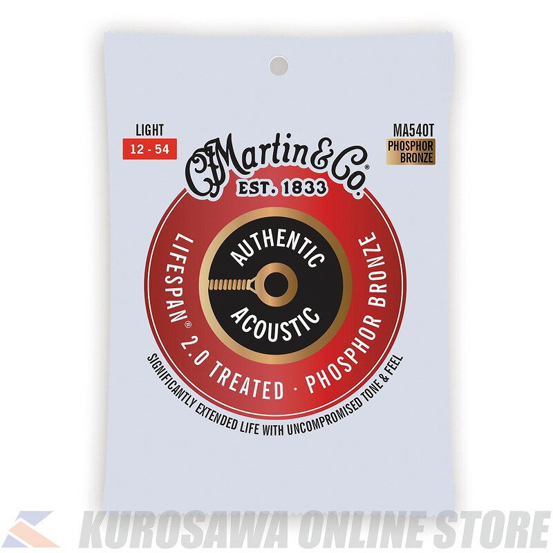 Martin Authentic Acoustic Lifespan 2.0 Guitar Strings 80/20 Bronze (Light)[MA540T]【ネコポス】