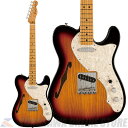 Vintera II 60s Telecaster Thinlineは、60年代のタイムレスなサウンドを現代に蘇らせ、フェンダーならではのアイコニックなルックス、インスピレーション、比類ないトーンを提供します。 Vintera II 60s Telecaster Thinlineは、セミホロウのアッシュボディとメイプルネックを採用し、パンチと透明感に溢れ、アコースティックでオープンな響きと深みを持つクラシックなフェンダートーンを実現します。 60年代後期の”C”シェイプネックは、心地よい丸みを帯びた直感的で心地良い演奏性を提供し、7.25インチラジアス指板とヴィンテージトールフレットにより、大胆なベンディングや繊細なビブラートが可能で、ヴィンテージの快適さが得られます。 ヴィンテージスタイルの’60sピックアップは、煌びやかさと生き生きとしたトゥワングを提供します。 ヴィンテージスタイルのチューニングマシンは、クラシックなルックスに加え、より細かいギア比とチューニングの安定性を向上させます。 Vintera II 60s Telecaster Thinlineのクラシックなヴィンテージフィールと比類なきフェンダーサウンドで、あなたにしかできない、新たな音楽の歴史を刻み始めましょう。 ■Specification Body Material: Semi-Hollow Ash Body Finish: Gloss Polyester Neck: Maple, Late ‘60s “C” Neck Finish: Gloss Urethane Fingerboard: Maple, 7.25” (184.1 mm) Frets: 21, Vintage Tall Position Inlays: Black Dot (Maple) Nut (Material/Width): Synthetic Bone, 1.650” (42 mm) Tuning Machines: Fender Vintage “F” Stamped Scale Length: 25.5” (64.77 cm) Bridge: 3-Saddle Vintage-Style Tele with Slotted Steel Saddles Pickguard: 4-Ply Aged White Pearloid Pickups: Vintage-Style ‘60s Single-Coil Tele (Bridge), (Middle), Vintage-Style ‘60s Single-Coil Tele (Neck) Pickup Switching: 3-Position Blade: Position 1. Bridge Pickup, Position 2. Bridge and Neck Pickups, Position 3. Neck Pickup Controls: Master Volume, Master Tone Control Knobs: Knurled Flat-Top Hardware Finish: Nickel/Chrome Strings: Fender USA 250L Nickel Plated Steel (.009-.042 Gauges), PN 0730250403 Case/Gig Bag: Included: Deluxe Gig Bag