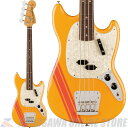 Vintera II 70s Mustang Bassは、70年代のタイムレスなサウンドを現代に蘇らせ、フェンダーならではのアイコニックなルックス、インスピレーション、比類ないトーンを提供します。 Vintera II 70s Mustang Bassは、アルダーボディにローズウッド指板のメイプルネックを採用し、パンチと透明感に溢れたクラシックなフェンダートーンを実現します。 70年代初期の”C”シェイプネックは、直感的で魅力的なプレイアビリティを提供する70年代モデルのネックプロファイルをベースに設計されており、7.25インチラジアス指板とヴィンテージトールフレットにより、大胆なベンディングや繊細なビブラートが可能で、ヴィンテージの快適さが得られます。 ヴィンテージスタイルの70年代式スプリットコイルピックアップは、温かでダイナミック、パワフルなフェンダーサウンドを提供します。 ヴィンテージスタイルの4サドル式ブリッジとチューニングマシンは、クラシックなルックスに加え、イントネーションとチューニングの安定性を向上させます。 Vintera II 70s Mustang Bassのクラシックなヴィンテージフィールと比類なきフェンダーサウンドで、あなたにしかできない、新たな音楽の歴史を刻み始めましょう。 ■Specification Body Material: Alder Body Finish: Gloss Polyester Neck: Maple, Early ‘70s “C” Neck Finish: Gloss Urethane Fingerboard: Slab Rosewood, 7.25” (184.1 mm) Frets: 20, Vintage Tall Position Inlays: White Dot (Slab Rosewood) Nut (Material/Width): Synthetic Bone, 1.625” (41.3 mm) Tuning Machines: Fender ‘70s Vintage-Style Stamped Open-Gear Scale Length: 30” (762 mm) Bridge: 4-Saddle Mustang Bass Strings-Through-Body Pickguard: 4-Ply Aged White Pearloid Pickups: (Bridge), Vintage-Style ‘70s Split Single-Coil Mustang Bass (Middle), (Neck) Controls: Master Volume, Master Tone Control Knobs: Black Plastic Hardware Finish: Nickel/Chrome Strings: Fender USA 7250M Nickel Plated Steel (.045-.105 Gauges), PN 0737250406 Case/Gig Bag: Included: Deluxe Gig Bag