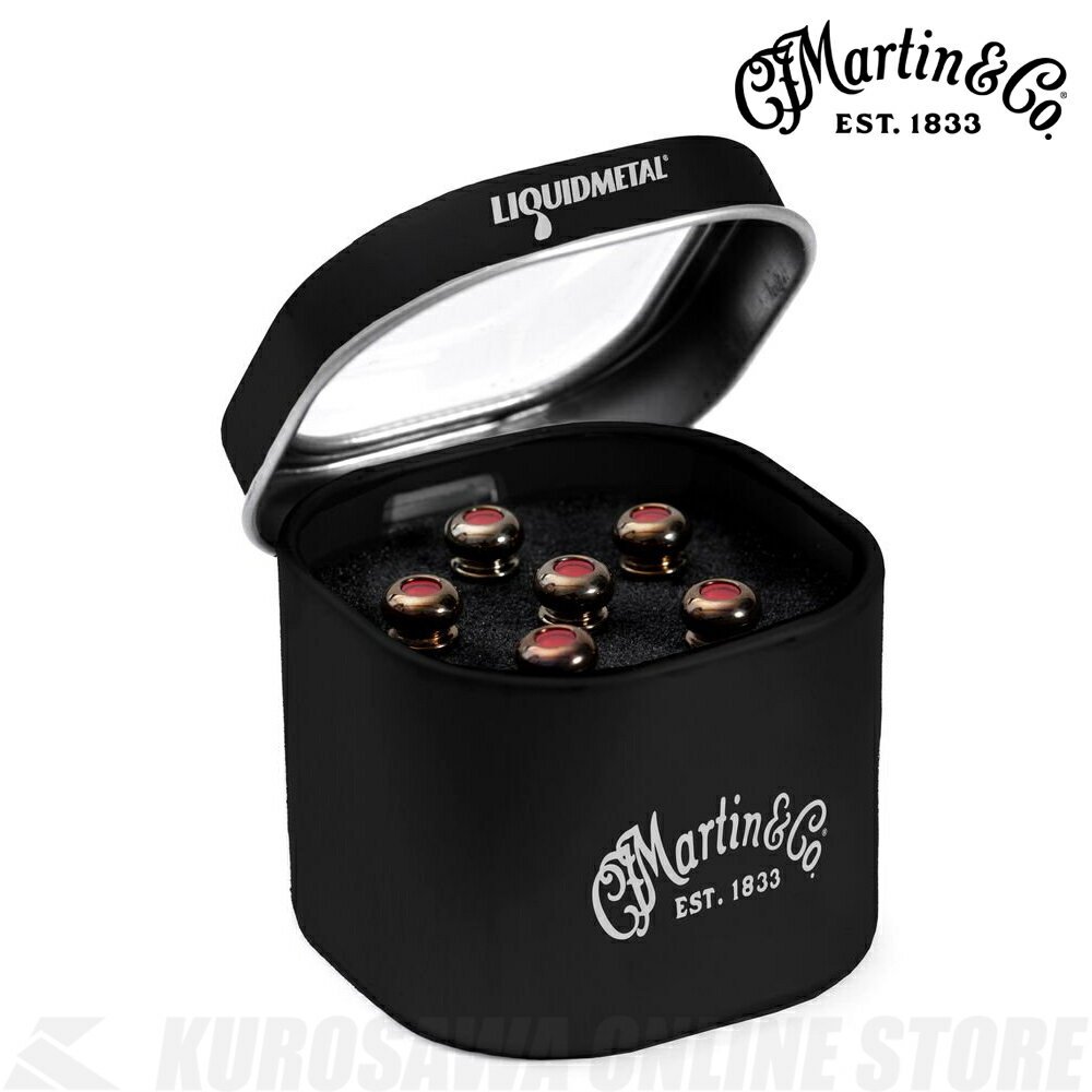 Pin,Set,Liquid Metal,Gold w/ Red,Tin 弦振動のエネルギーを吸収するのではなく反射する効果があるジルコニウム合金から作られています。 その結果、ギタートーンのローエンドや豊かさを犠牲にすることなく、音量とサスティンが向上します。 さらに、耐久性に優れており、プラスチックや木材のブリッジピンよりも大幅に長持ちします。 ■色: ゴールド、レッドインレイ ■ブリッジピン6本/セット