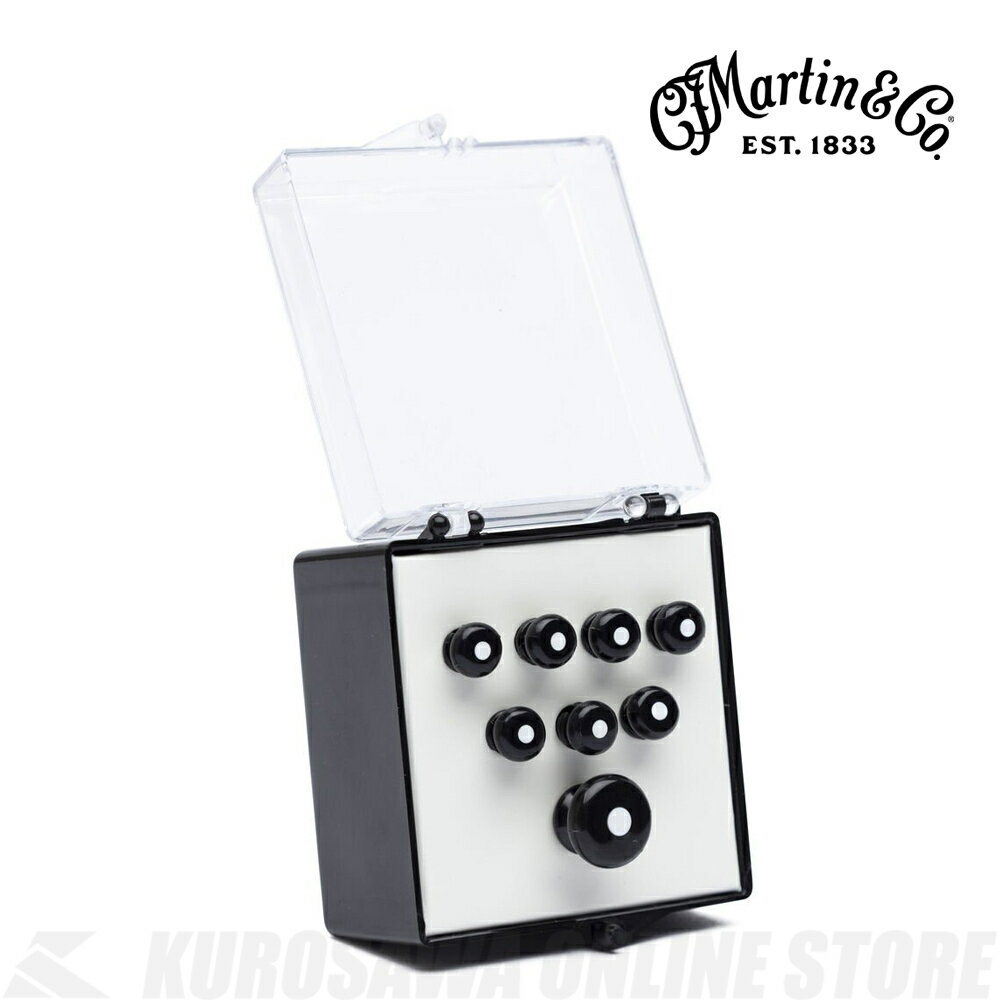 ★Pin,Set,White Inlay,Martin,Black 21 7 つのブリッジ ピンとエンドピンのセットです。 ブラックカラーにホワイトのドット。