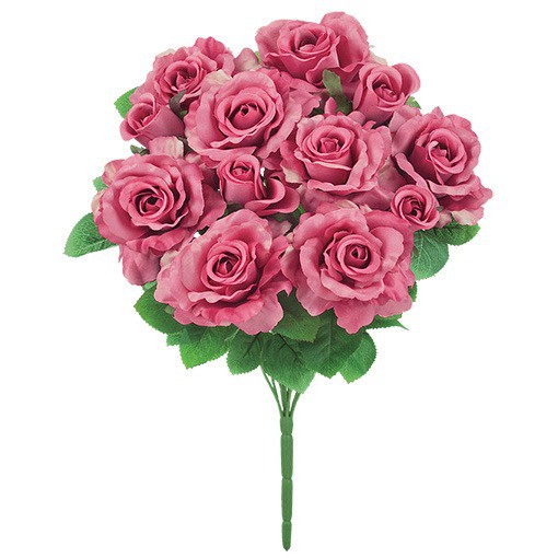 バッキンガムローズブッシュ（12輪） モーブ 造花 装飾 デコレーション クリスマス Xmas[G-L][A-B]