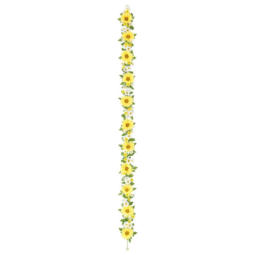 Yellow, Orange - フレッシュガーベラ／デイジーガーランド(ワイヤー入) イエロー 造花 花材[G-L] 撮影 小道具 小物 撮影用