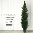 フェイクグリーン 観葉植物 フェイク リアル 人工観葉植物 造花 大型 シーダーパインツリー L 234cm ゴールドクレスト 鉢植 コニファー クリスマス C...
