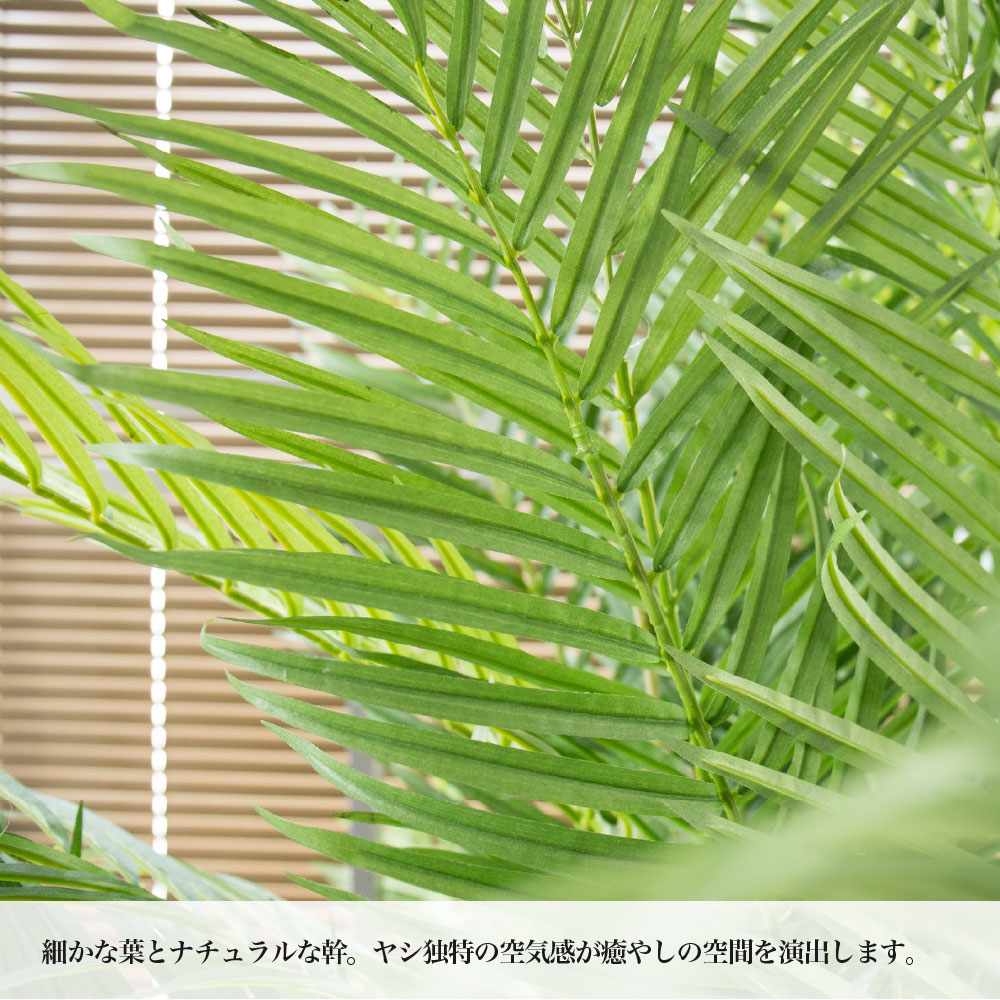 フェイクグリーン 大型 2m 人工観葉植物 アレカ ヤシの木 光触媒 CT触媒 消臭 おしゃれ 大きい 本物そっくり リアル 造花 インテリア オフィス お祝い 開店祝い 送料無料 あす楽 / アレカパーム DX デラックス 195cm 樹脂鉢Lサイズ 3