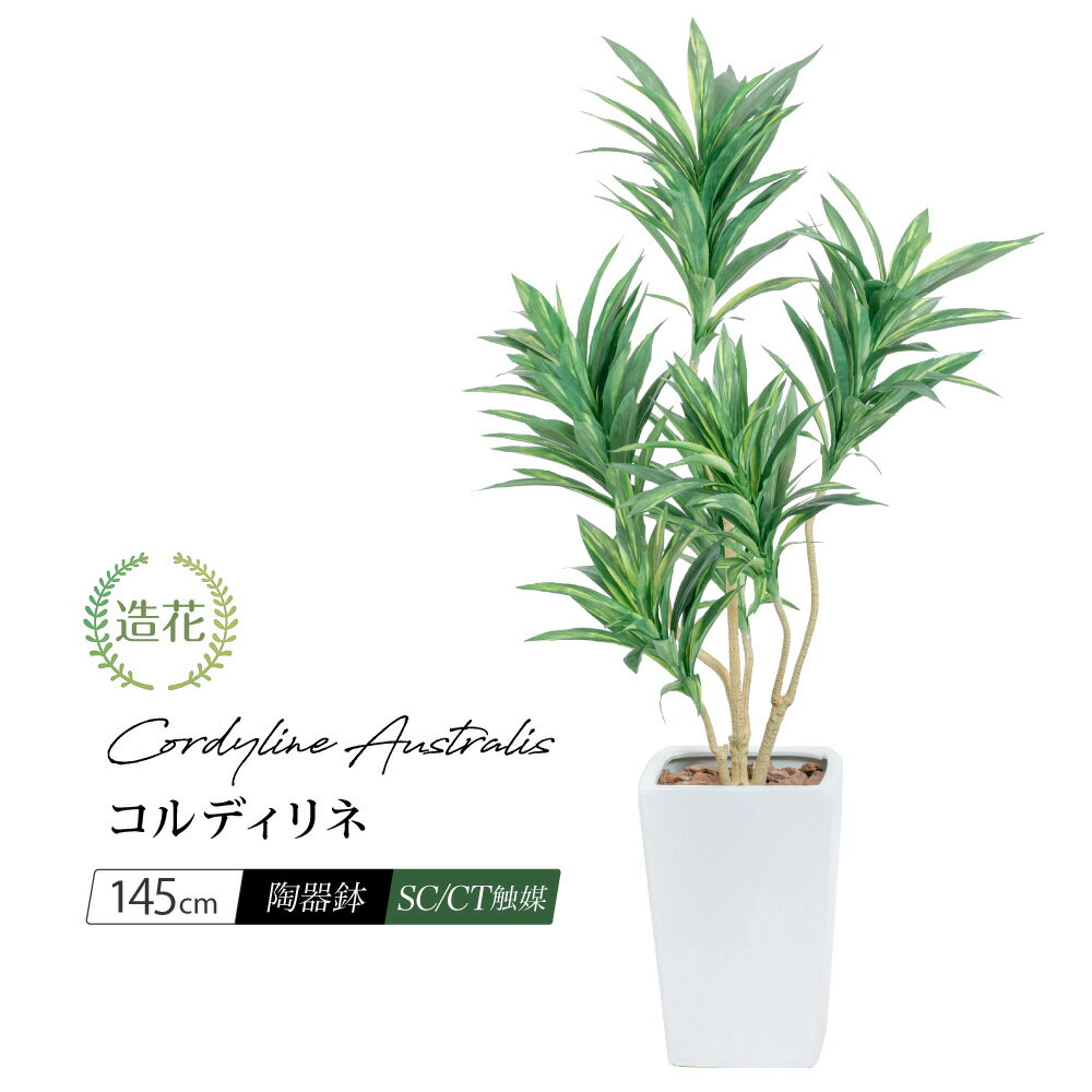 【期間限定20％OFF】コルディリネ 145cm コルジリネ 鉢植 陶器鉢 CT触媒加工済 フェイクグリーン 大型 フェイク リアル 造花 インテリア 人工観葉植物 光触媒[nnf]