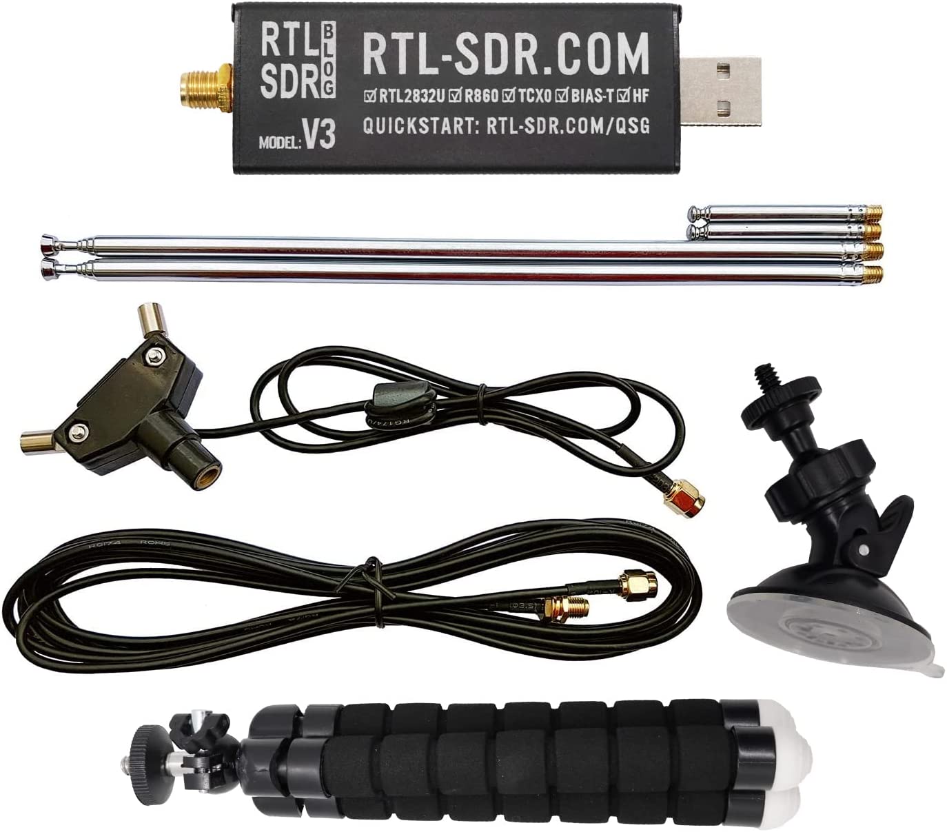 RTL-SDR Blog V3 R860 RTL2832U 1PPM TCXO HF バ