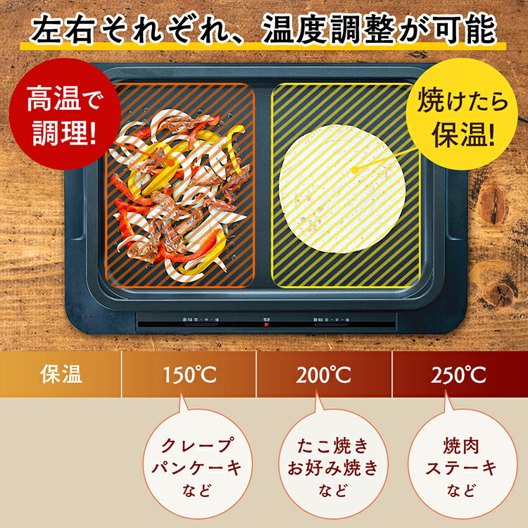 アイリスオーヤマ『ホットプレート左右温度調整(WHP-012)』