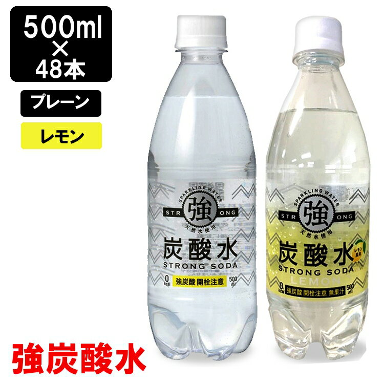 ＼1本あたり57.9円／炭酸水 強炭酸水 500ml 48本送料無料 プレーンとレモンの2種類 炭酸水 強炭酸 炭酸 500ml 48本 炭酸水500ml 500ml 炭酸水 友桝飲料 国産 セット 炭酸含有量 ガスVOL 4.8 強い 炭酸 【D】