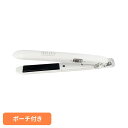 【期間限定★10%OFF】ヘアアイロン 前髪 ストレートアイロン 国内・海外使用 USB給電式 ミニヘアアイロン ストレート 耐熱ポーチ付き ホワイト TD-2...