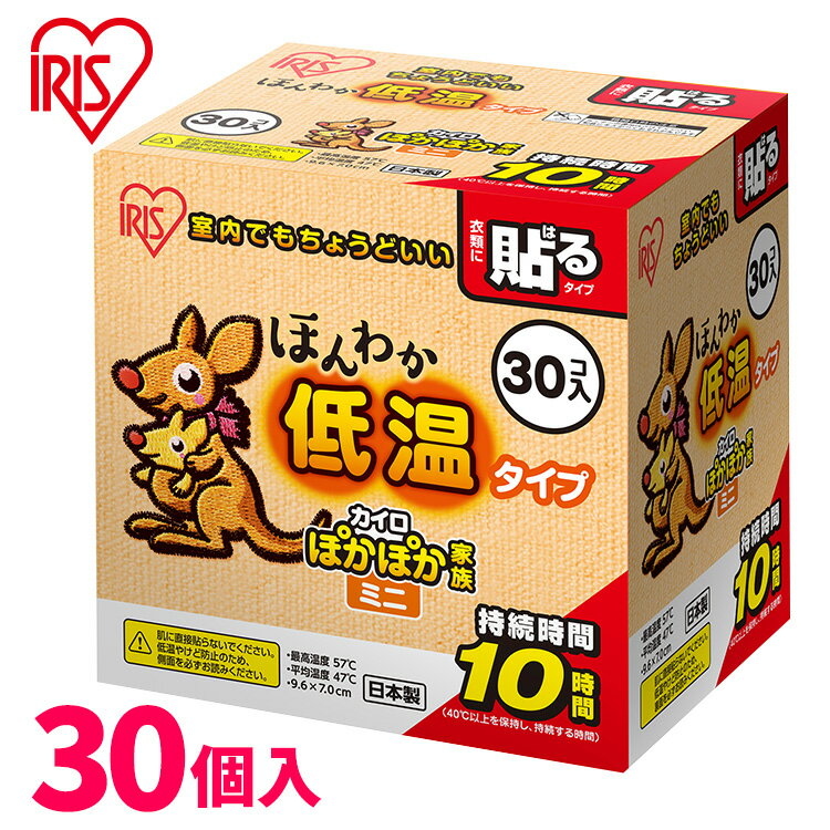 ほんわか低温カイロ30HM ミニ 30個入 防災グッズ 防災用品 防寒 あったか 冬 防寒対策 冷え性 カイロ 貼るカイロ ミニサイズ 冷え 温かい 足腰 背中 腰 貼るタイプ はるタイプ 避難用品 アイリスオーヤマのサムネイル
