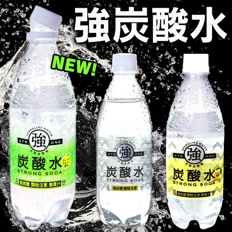 《目玉価格 ! ! !》炭酸水 500ml×48本 送料無料 強炭酸水 ラベルレス 500ml 48本 炭酸水 レモン グレープフルーツ プレーン 炭酸水 強炭酸 炭酸 飲料 500ML セット 友桝飲料 国産 炭酸含有量 ガスVOL 4.8 【D】【代引き不可】【wgs】