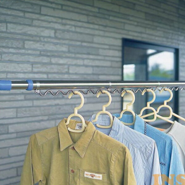 ステンレスもの干し竿 (ハンガー掛付き) SU-300H[タオル掛けコートハンガークローゼットハンガーパイプハンガータオルハンガー収納用品衣装衣類洋服押入れ収納...