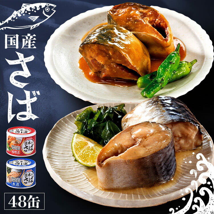 ◆15日限定ポイント5倍◆ 【48個セット】 水煮 サバ缶 缶詰 日本のさば 味噌煮 梅しそ 190g送料無料 さば缶 サバ さば 国産 にほんのさば にほん sabakan SABAKAN SABA saba かんづめ 保存食