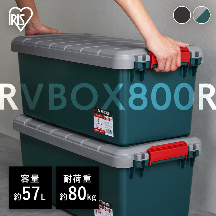 収納ボックス 屋外 コンテナボックス RVBOX800 RV800R グレー／ダークグリーン チャコ