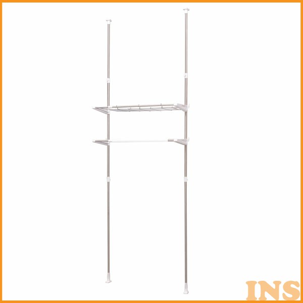 洗濯機 ラック 収納 突っ張りタイプ 伸縮 ハンガーラック アイリスオーヤマ つっぱり ステンレス 洗濯機 ラック ランドリー収納 収納 洗濯機収納 LRT-2...