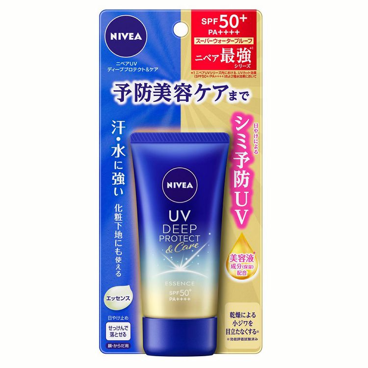 【最大400円クーポン】 ニベア ウォータープルーフ 日焼け止め ニベアUV UV ディープ プロテクト＆ケア エッセンス トーンアップ ビオレ SPF50+ PA++++ 顔・からだ用 化粧下地 ニキビになりにくい 花王 【D】のサムネイル