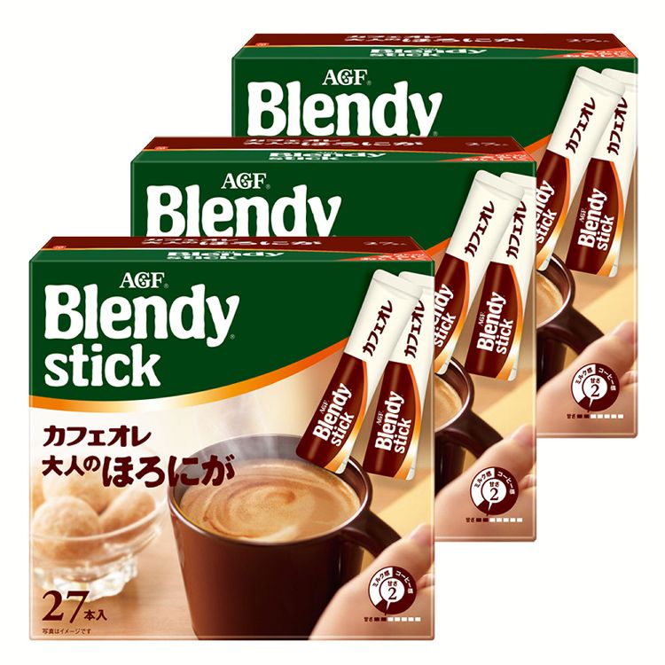 ◆15日限定ポイント5倍◆ ブレンディ ブレンディR スティック インスタント 【3個】「R」 カフェオレ 大人のほろにが27本 コーヒー カフェオレ 粉 苦い AGF 【D】