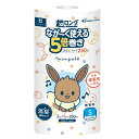トイレットペーパー 芯なし 5倍巻き【販売指示後カートアップ】モンポケ 超ロング パルプ5倍巻き 2R シングル 白・ポケモン柄 災害備蓄用 省スペース ピカチュウ イーブイ フルーツ柄 家庭紙 monpoke 丸富製紙