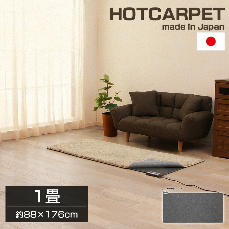 ≪ポイント5倍★11日10時まで≫ホットカーペット 電気カーペット 本体 1帖 グレー WHC-105 送料無料 ホットカーペット 電気暖房 足元暖房 床冷え対策 マット ダニ退治 1畳 ミニサイズ コタツ併用可 ワタナベ工業