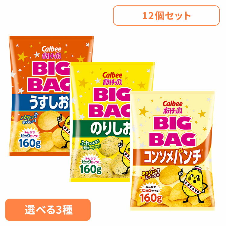 ポテチ 詰め合わせ 12袋 3種 カルビー BIGBAG ビッグバッグ ポテトチップス Calbee ポテチ 大容量 パーティー イベント 芋 うすしお スナッ...