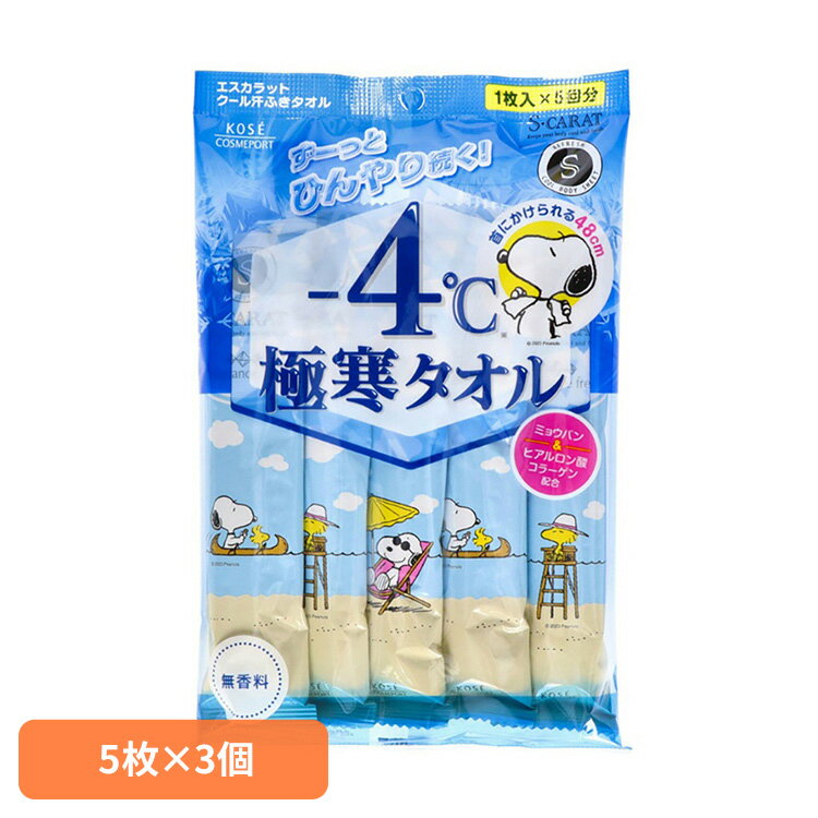 【3個】タオル 汗拭き 極寒タオル エスカラット 極寒タオル 5枚 21084タオル 汗拭き 極寒タオル コーセーコスメポート ボディケア 制汗剤 デオドラント...