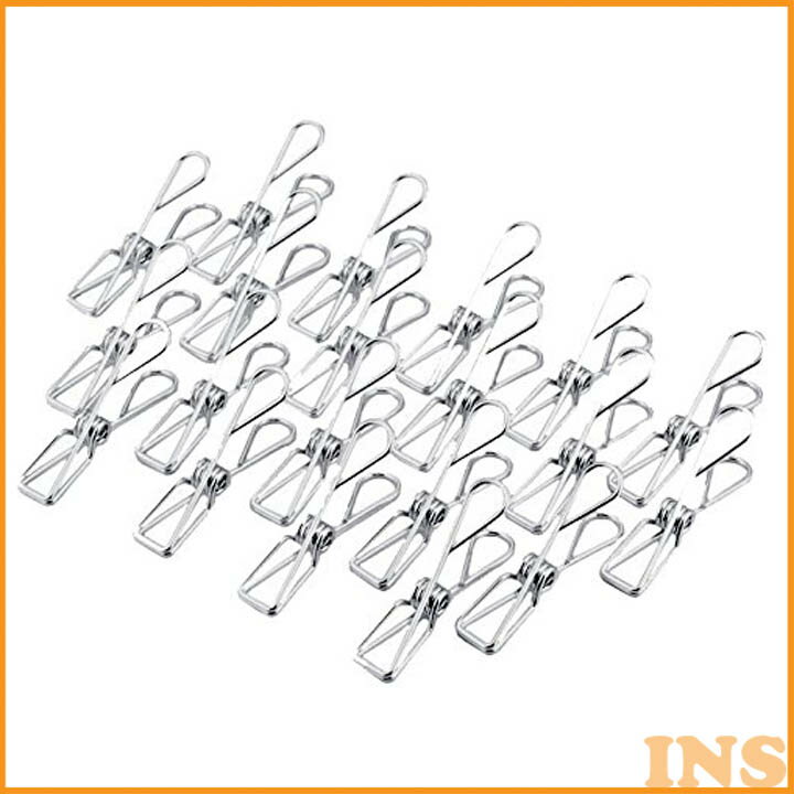 洗濯ばさみ さびにくい 20個 ステンレス 【ピンチハンガー 中国製】使いやすくなったピンチ組 N 【物干し 洗濯】下村企販 [34852]