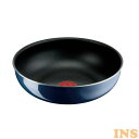 フライパン ガス火 ティファール 26cm T-fal インジニオ・ネオ インテンス ウォックパン26cm ガス火専用 ロイヤルブルー L43777 ingenio ウォックパン コンパクト収納 チタンコーティング 26cm ガス火 お知らせマーク こびりつきにくい