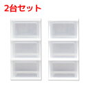 【2台セット】スリムチェストS-303 (ST-003後継品)ホワイト/クリア[チェスト プラスチック収納 半透明 中身が見える 収納用品 押入れ収納 クリアチ...
