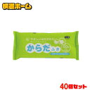 【40個セット】ウェットティッシュ からだふき 無香料 ノンアルコール WTY-B50E
