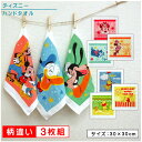 \ポイント2倍 10月31日まで/ディズニー ハンドタオル 柄違い 3枚セット 30×30cm 綿100% 両面パイル地 制菌加工 キャラクター ミッキー ミニ...