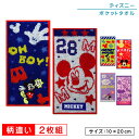 【GW限定ポイント5倍 5月6日23:59迄】ディズニー ミッキーマウス ミニーマウス ポケットタオル 2枚セット 20×10cm 綿100% 制菌加工 プチタ...