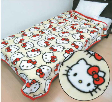 【送料380円】■サンリオ・ハローキティ毛布(小柄・ころふわキティ)【シングルサイズ:140×200cm】■☆キャラクター毛布☆お子様に大人気ハローキティ毛布【シングル毛布】