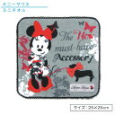 \ポイント2倍 10月31日まで/ディズニー ミニーマウス ミニタオル 25×25cm 綿100% 水玉リボン キャラクター プチタオル 保育園 幼稚園 小学生...
