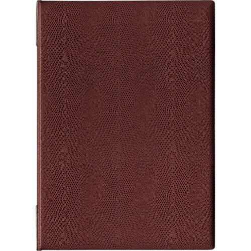 高級感のあるレザー調です。追加ケースは最大2シート（8ページ分）追加できます。色：茶規格：A4(6ページ)中紙入り表紙：PVCケース：1枚4ページ分付属　