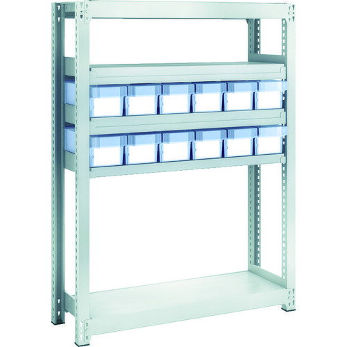 TRUSCO　M2型軽中量棚　H1200　樹脂透明引出付　小X12 M24335C12