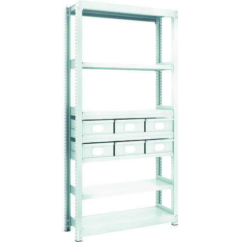 TRUSCO　M2型軽中量棚　H1800　スチール引出付　大X6 M26337B6