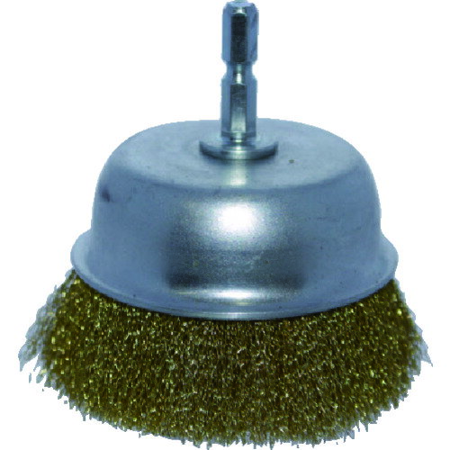 TRUSCO　軸付カップブラシ　Φ75X軸6．35　真鍮線　0．15線 TB664460