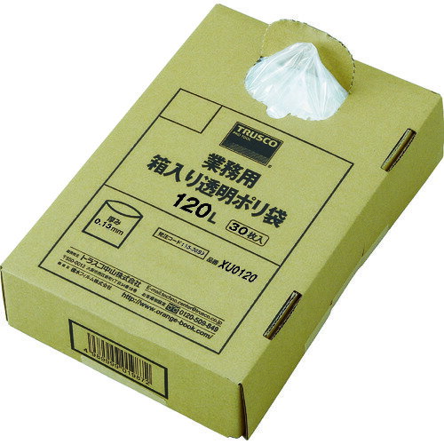 Rakuten - TRUSCO　まとめ買い　業務用ポリ袋　透明・箱入　0．15×120L　　（30枚入） XU0120