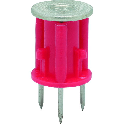 3本釘で自立します。片手で簡単に打ち込めます。型枠解体後、スラブの下から色が確認できます。電設、防災など、軽量物吊り下げの設備工事に最適です。型枠取り外し時、釘がコンパネに付いてゆきますので、天井に釘が残りません。万一釘がスラブに残った場合...