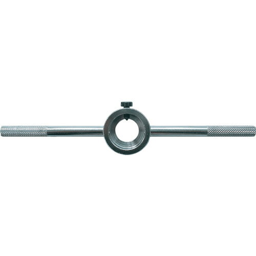 丸ダイス用一文字タイプハンドルです。ダイス立て用。適用ダイス外径寸法(mm)：50全長(mm)：390亜鉛ダイカスト（ZDC-2）　