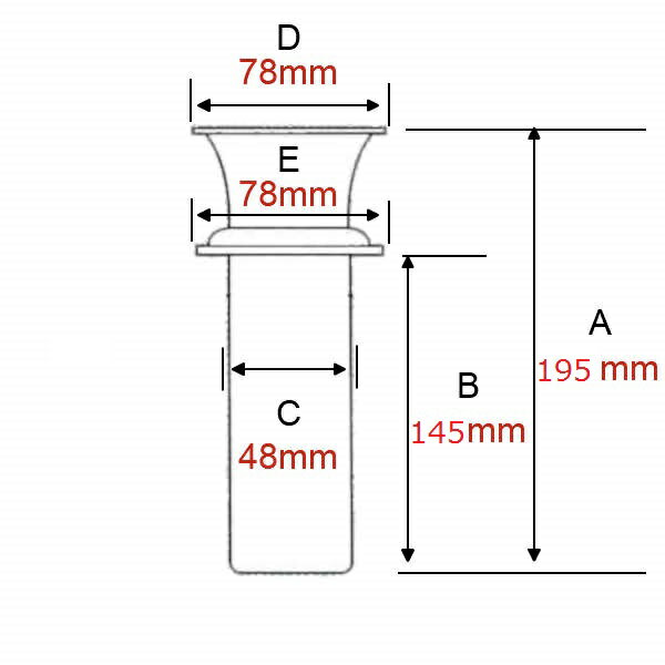 ステンレスツバ付花立48Φツバ下145mm 2本（1対）（差し込みタイプ）　お墓　中入れ【墓装用品】