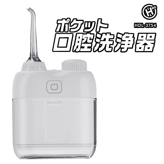 ポケット口腔洗浄器 [洗浄モード:弱・強・間欠] HDL-3754 USB充電 携帯用 水流ケア 80ml 洗浄 ノズル 歯間 汚れ 口 口腔 IPX7 歯間洗浄 洗浄ノズル 歯周ポケット 歯 簡易 家庭用 口腔洗浄機 USB 充電式 旅行 出張 持ち運び サイズ 小型 軽量 清潔 コンパクト お口 スッキリ