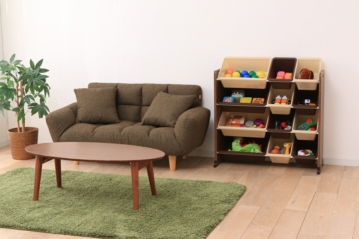 トイハウスラック　ブラウン　4段タイプ【おもちゃ　収納　ラック】 [2506SE]