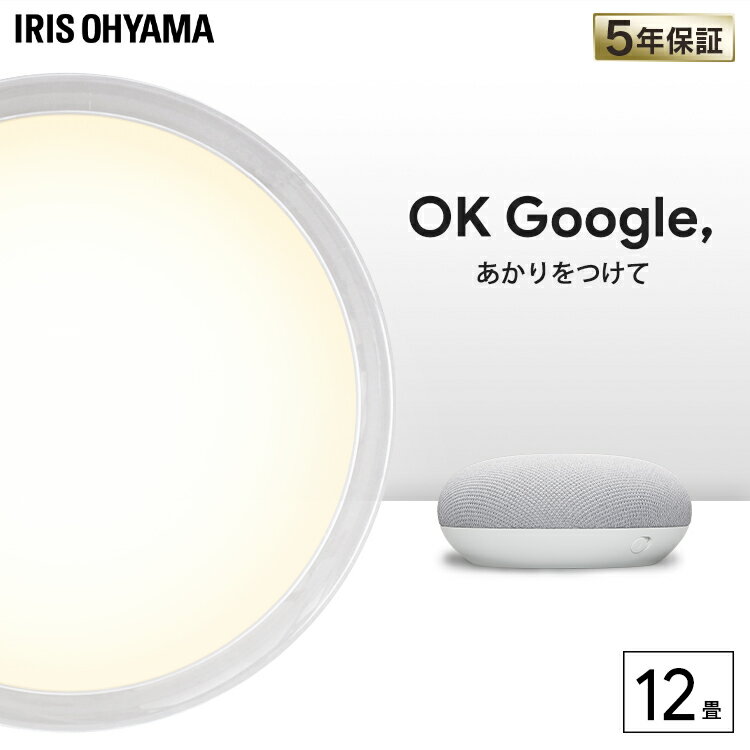 LEDシーリングライト デザインフレームタイプ6.0 12畳調色 AIスピーカー CL12DL-6.0AIT+Google Nest MiniLEDシーリングライト 明かり 照明 照明器具 ライト 省エネ 節電 スマートスピーカー GoogleNestMini アイリスオーヤマ