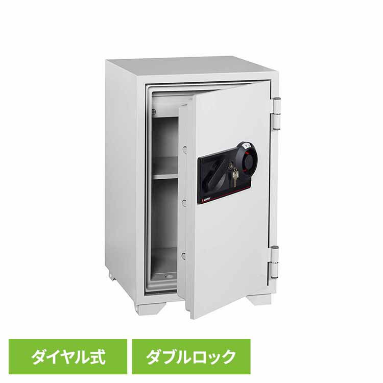 オフィスや病院その他施設にも溶け込むデザイン庫内には鍵付引き出しが完備4つの暗証番号を左右に合わせるタイプダイヤルとシリンダー錠とのダブルロック過酷な米国UL1時間耐火試験、急過熱試験に合格1年間のメーカー保証付※こちらの商品はお取り寄せ商品のため、初期不良以外の返品・交換は承れませんので、あらかじめご了承ください。 ●商品サイズ（cm）幅約52×奥行約55.5×高さ約87.6●商品重量約122kg●材質鋼板、耐火材（検索用：金庫 業務用金庫 ダイヤル＋鍵式 容量：約84.8リットル 1時間耐火 防犯 0049074004552）最強翌日配送対象商品に関するご案内 最強翌日配送対象商品・対象地域に該当する場合は最強翌日配送マークがご注文カゴ近くに表示されます。 最強翌日配送可能なお支払方法は【クレジットカード、代金引換、全額ポイント支払い】のみとなります。 下記の場合は最強翌日配送対象外となります。 ・15点以上ご購入いただいた場合 ・時間指定がある場合 ・ご注文時備考欄にご記入がある場合 ・決済処理にお時間を頂戴する場合 ・郵便番号や住所に誤りがある場合 ・最強翌日配送対象外の商品とご一緒にご注文いただいた場合 ・お届け先住所文字数が40文字以上の場合