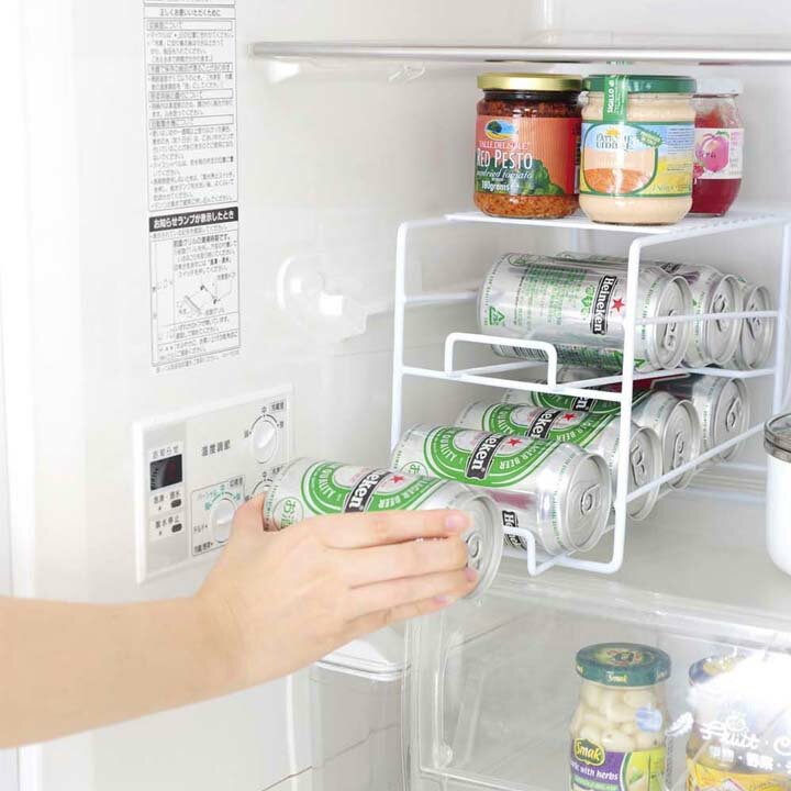 [送料無料]ラック キッチンラック 上にも置ける缶ストッカー 76572 ラック 冷蔵庫 収納 台 台所 ストック キッチンラック おしゃれ スペース活用 冷蔵庫収納 缶収納【D】【アーネスト】