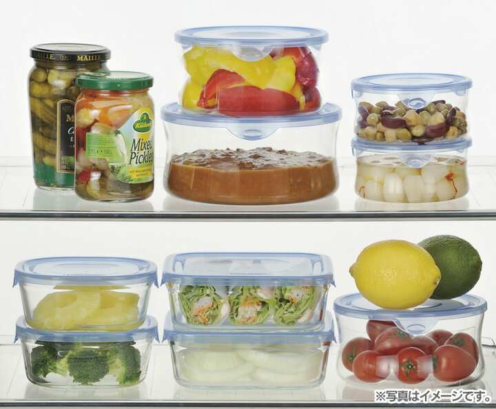 保存容器 iwaki コーヒー用品 セット Iwaki　角型4点セット アクアブルー PS-NPR-4B食品保存容器 収納 透明 電子レンジ AGCテクノガラス アウトレット ハロウィン お菓子作り