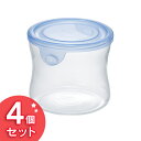 Iwaki NEWパック&レンジ 240ml(4個セット) アクアブルー KBT7400BLN食品保存容器 収納 透明 電子レンジ AGCテクノガラス