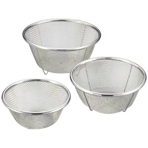 ヨシカワ ミズリードステンレスミニザル3pcs(13・15・16cm) SH7302水切りざる ステンレス製 ストレーナー セット 丸型 コランダー 日本製 スタッキング キッチン用品 【D】